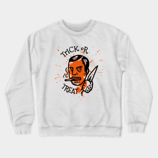 Halloween Trick Or Treat Horror knife Crewneck Sweatshirt by TEEWEB